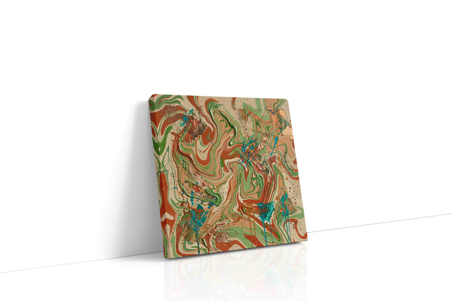 Whispers of the Earth’s Palette abstract canvas print gallery-wrapped square canvas studio shot