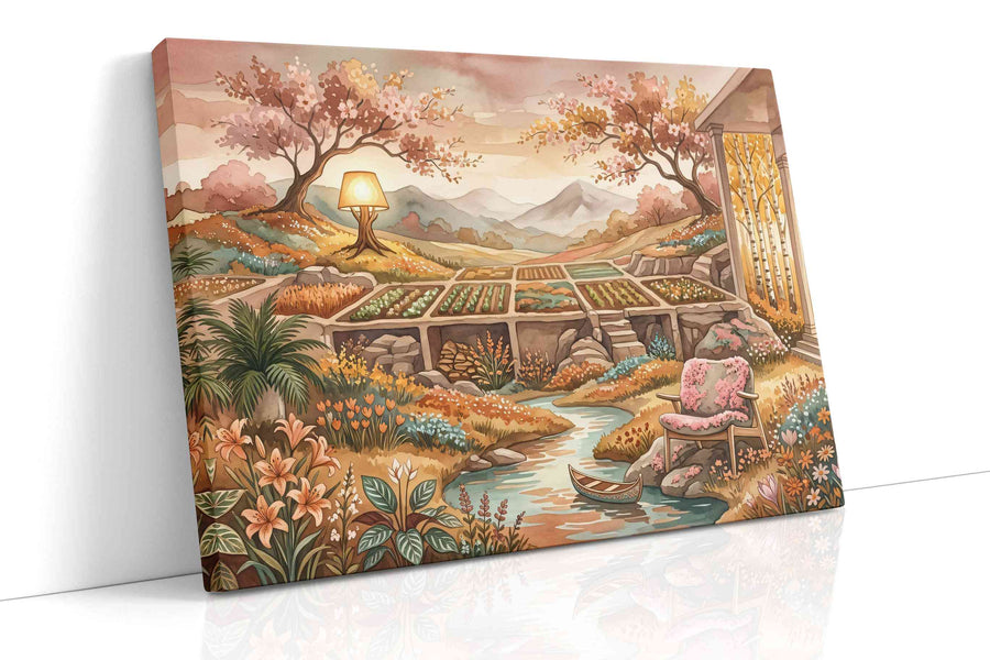 Elysian Fields of Daydreams boho canvas print, gallery-wrapped, ready to hang