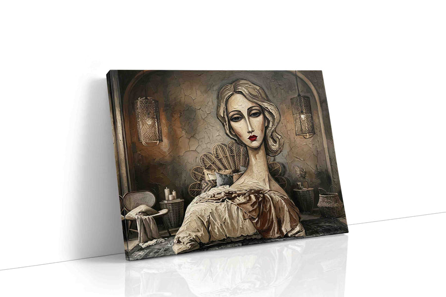 Ethereal Reverie in Sepia boho canvas print, gallery-wrapped, ready to hang