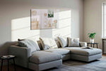 Tranquil Whispers of Green boho canvas print, displayed in a living room