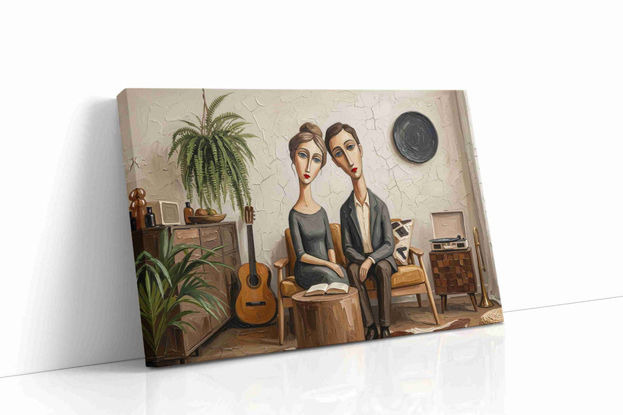 Whimsical Serenade in Stillness boho canvas print gallery-wrapped landscape canvas studio shot