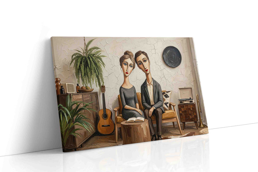 Whimsical Serenade in Stillness boho canvas print, gallery-wrapped, ready to hang