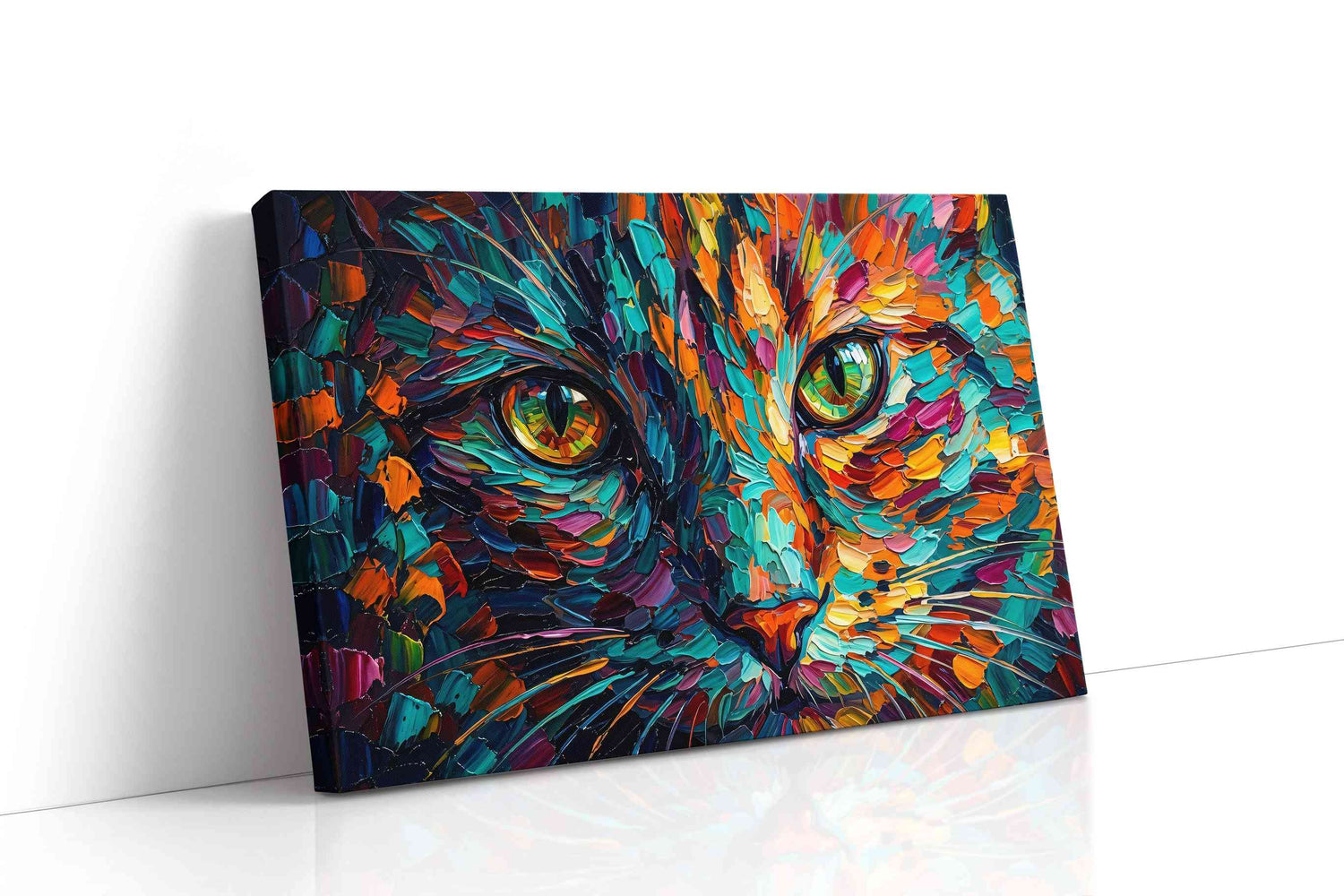 Prismatic Feline Dreams cats canvas print, gallery-wrapped, ready to hang