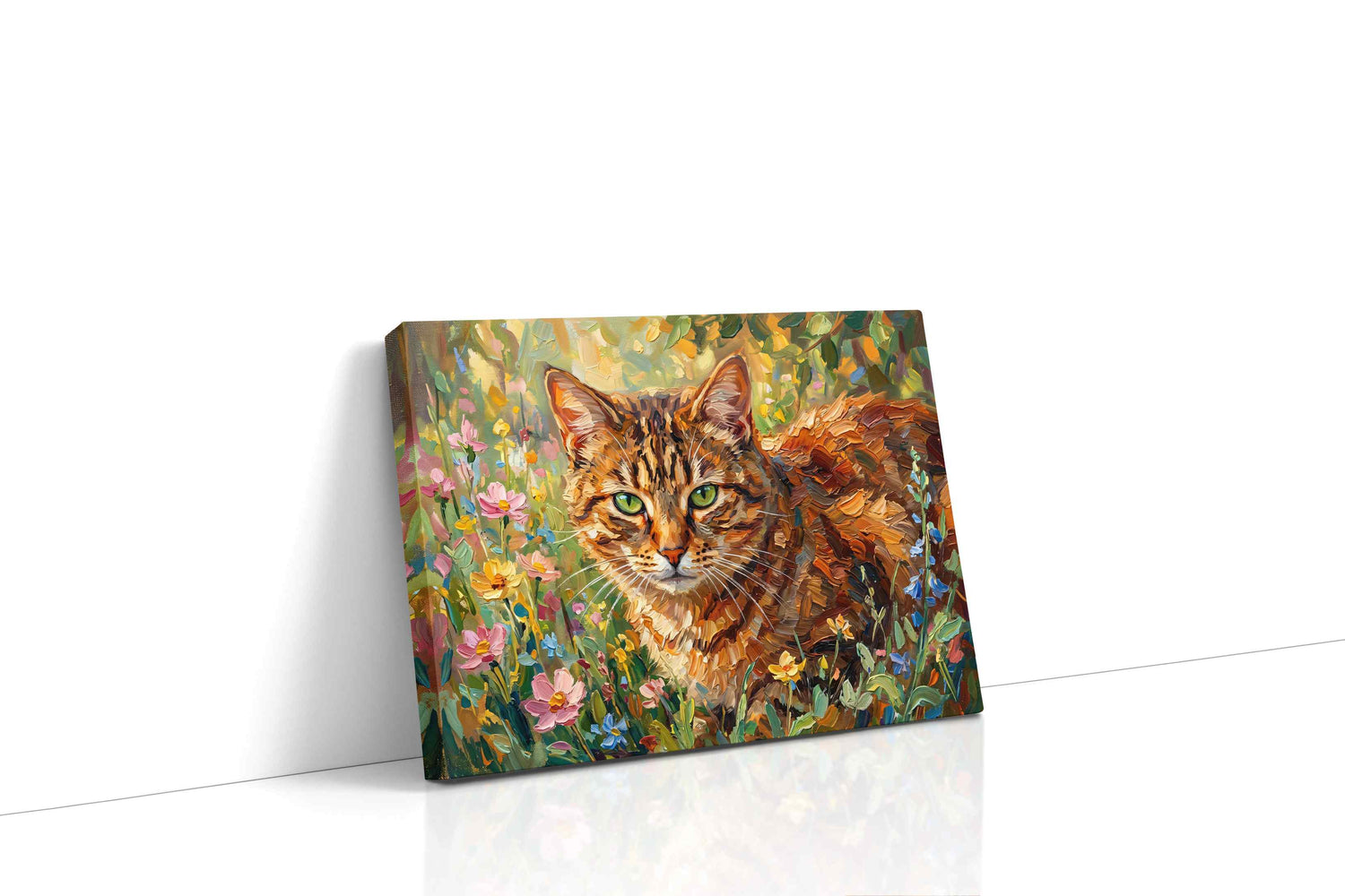Whiskered Wildflowers Symphony cats canvas print, gallery-wrapped, ready to hang