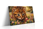 Whiskers in Wildflower Dream cats canvas print, gallery-wrapped, ready to hang