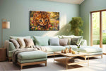 Whiskers in Wildflower Dream cats canvas print, hanging on wall