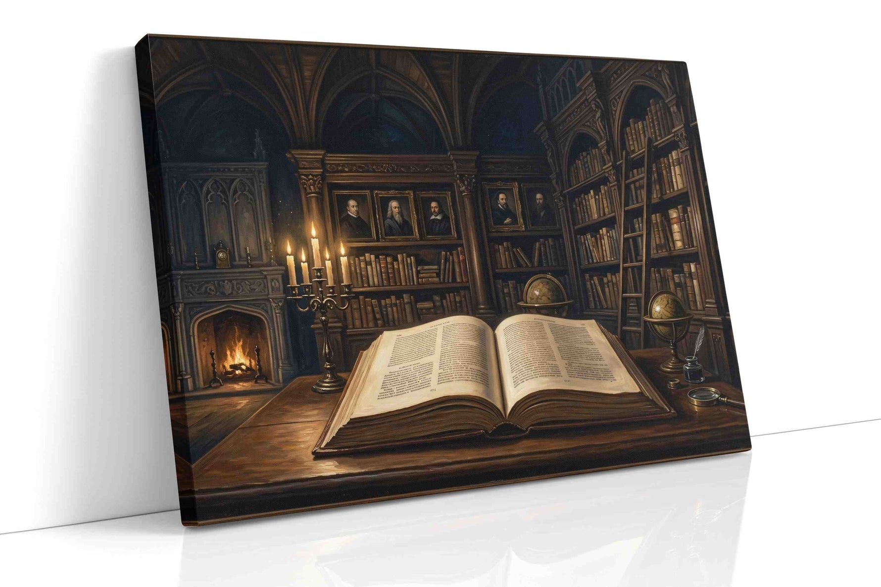 Echoes of Time's Library darkacademia canvas print, gallery-wrapped, ready to hang