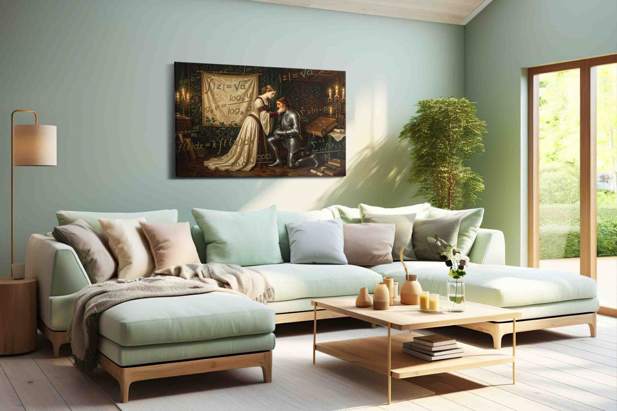 Equations of Chivalry's Embrace - Canvas Wall Art