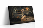 Moonlit Reflections of Knowledge darkacademia canvas print gallery-wrapped landscape canvas studio shot