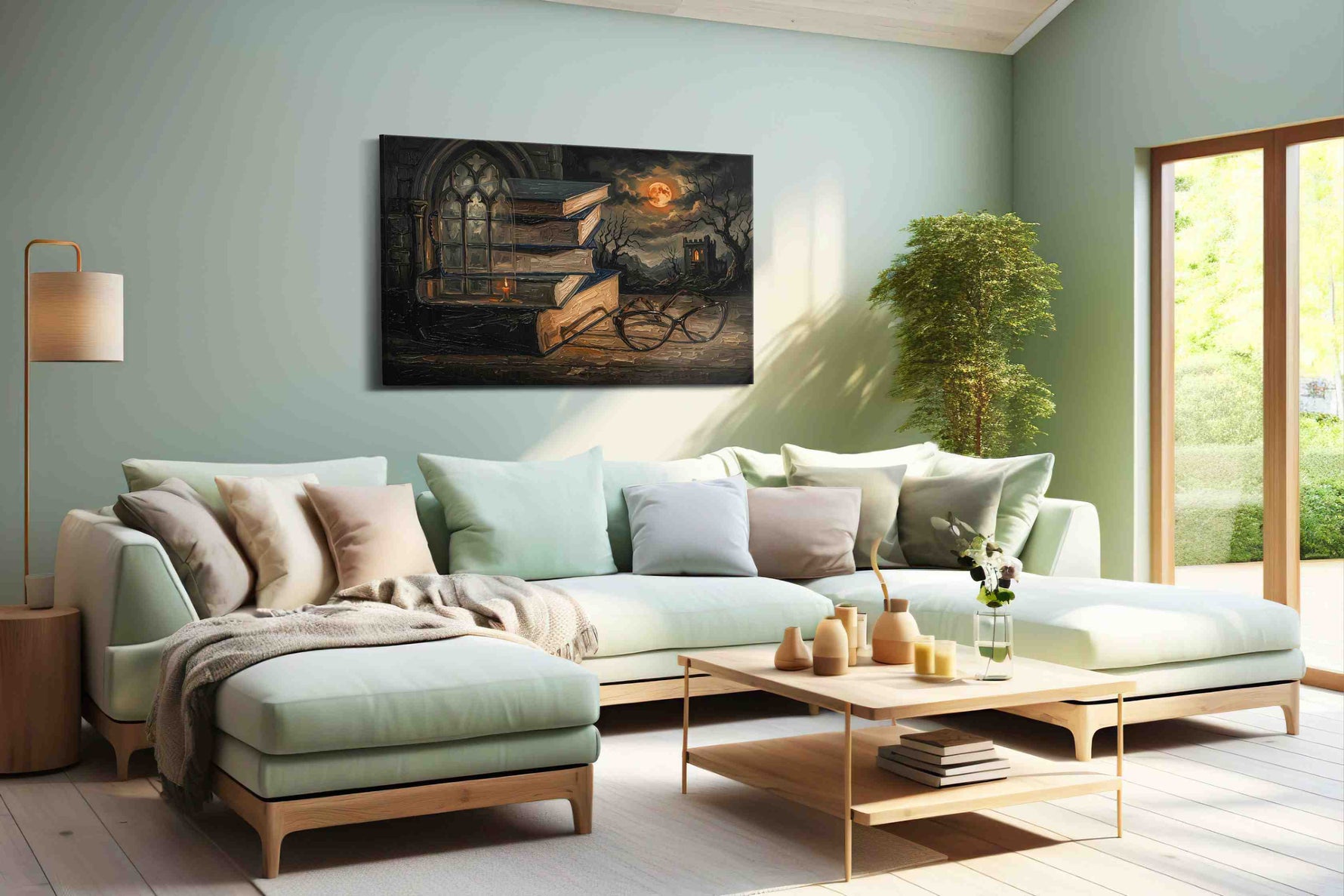 Moonlit Reflections of Knowledge - Canvas Wall Art