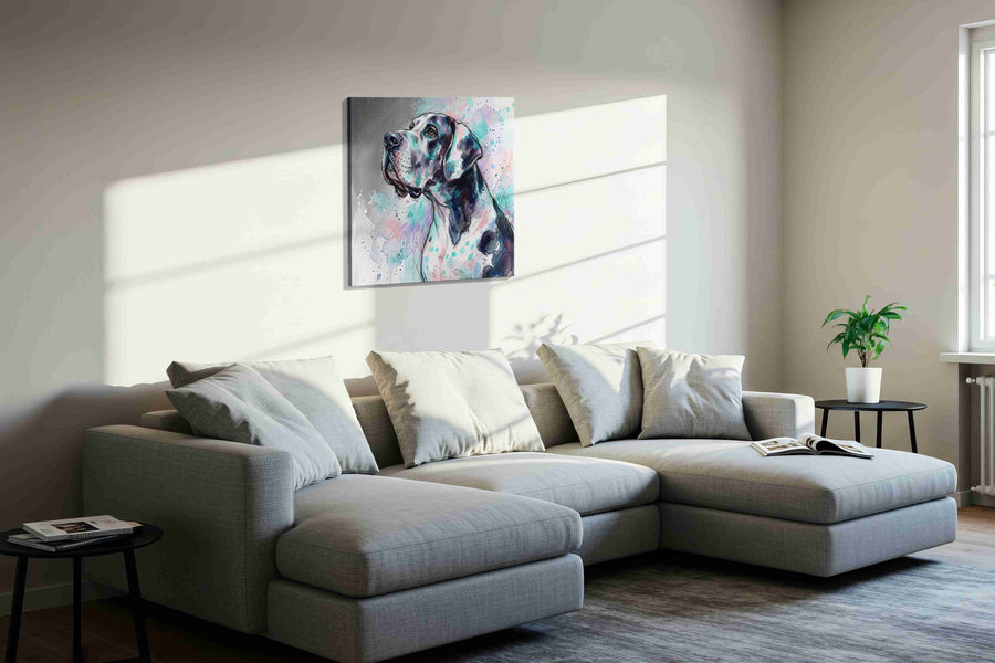 Ethereal Canine Reverie dogs canvas print in a living room scene