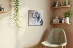 Ethereal Canine Reverie dogs canvas print, displayed in a living room