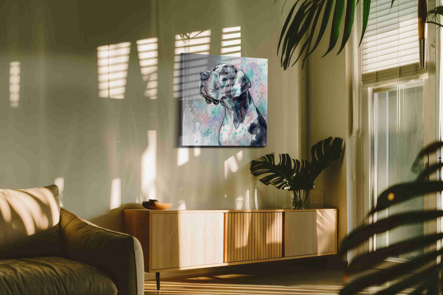 Ethereal Canine Reverie dogs canvas print, on wall, lifestyle preview