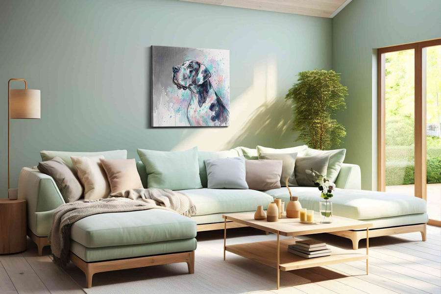 Ethereal Canine Reverie dogs canvas print, hanging on wall