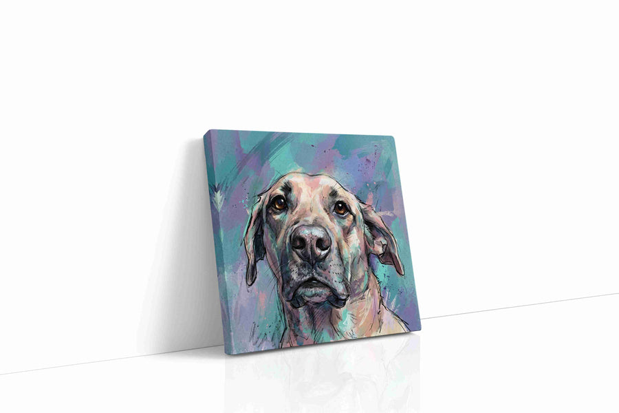Whimsical Canine Reverie dogs canvas print gallery-wrapped square canvas studio shot