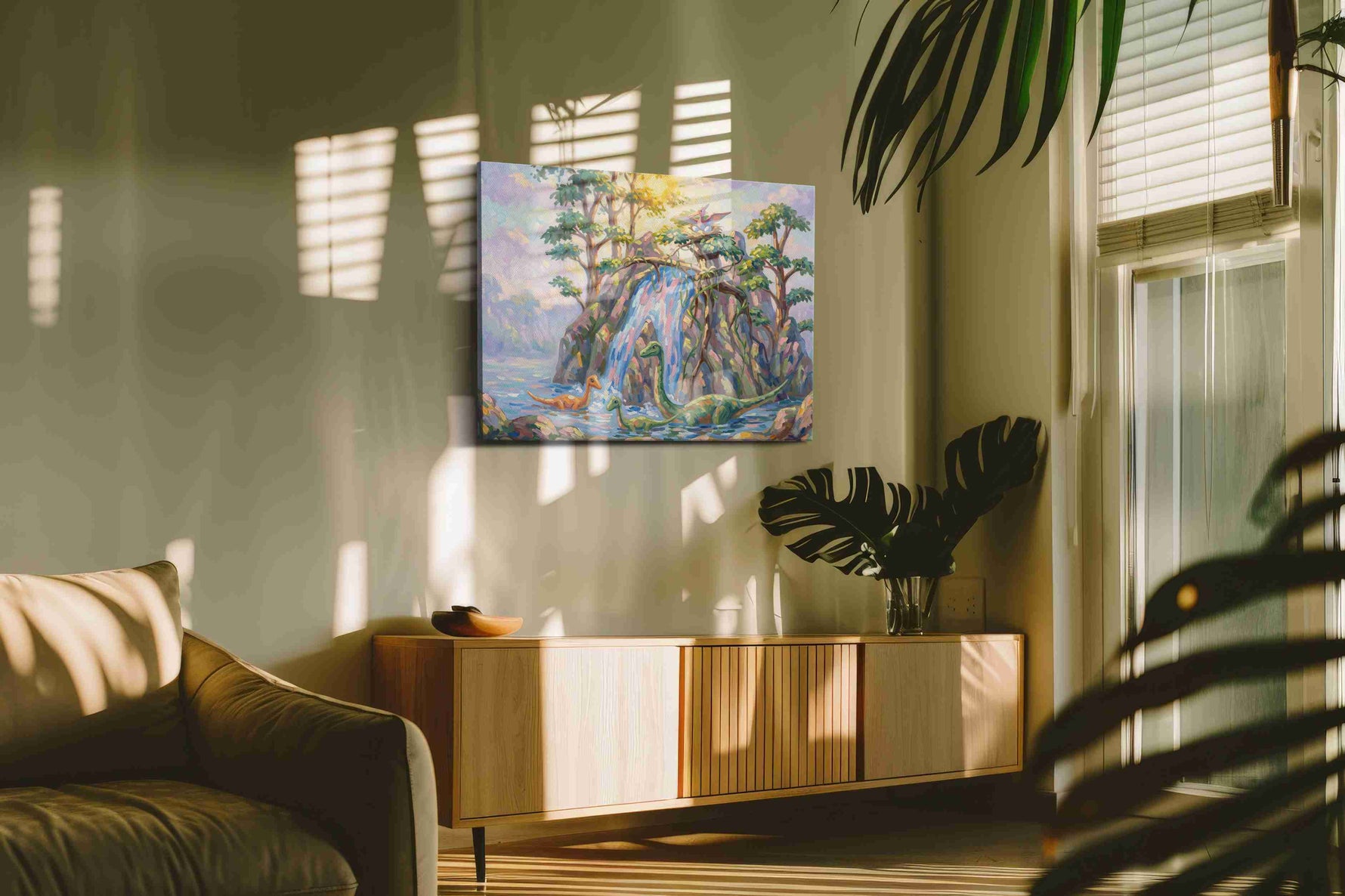 Echoes of a Primal Eden nature canvas print, on wall, lifestyle preview