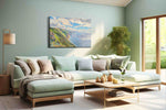 Elysian Shoreline Symphony nature canvas print shown in a wall scene