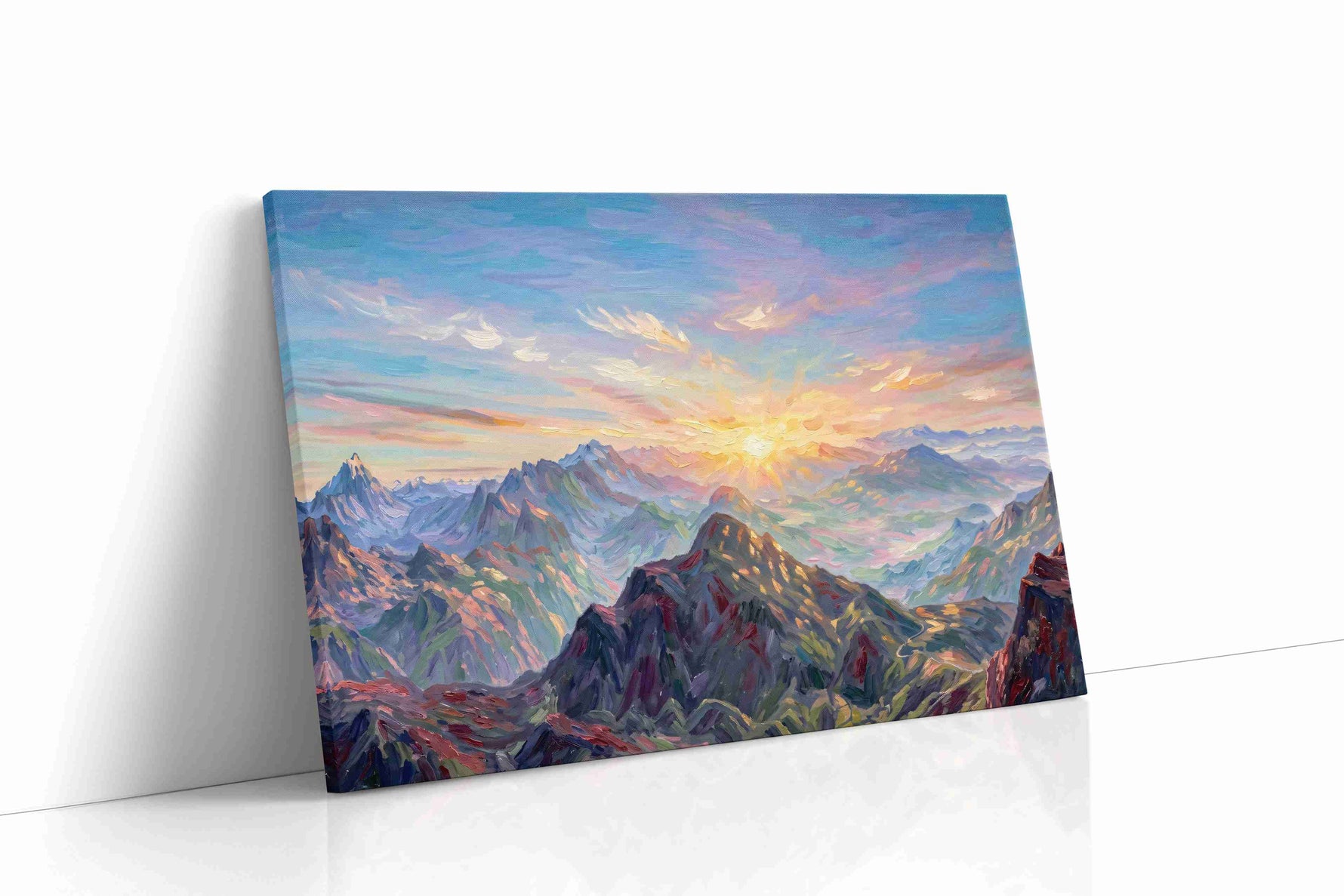 Eternal Dawn Over Peaks nature canvas print, gallery-wrapped, ready to hang