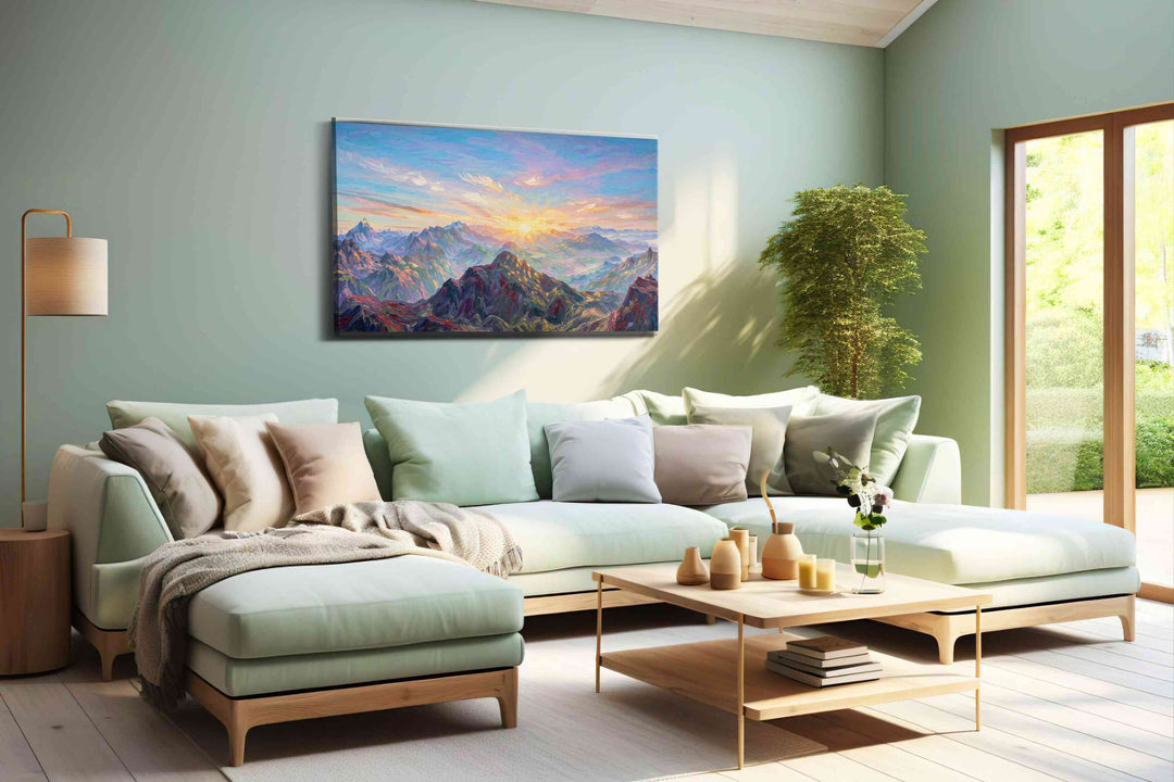 Eternal Dawn Over Peaks - Nature Wall Art, Scenic Canvas Print, Natural Landscape Art