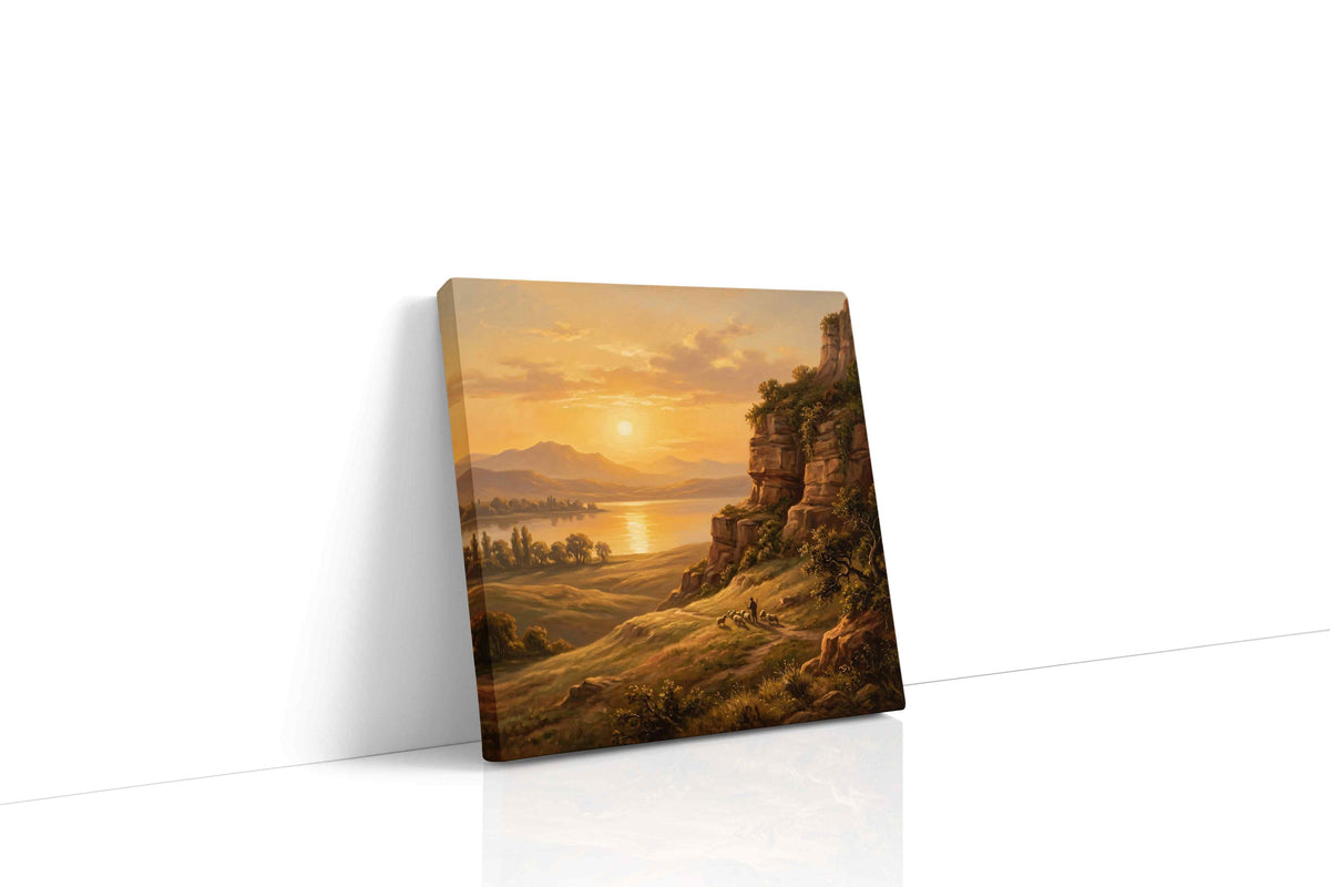 Gilded Serenity at Dusk nature canvas print, gallery-wrapped, ready to hang
