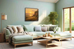 Gilded Serenity at Dusk nature canvas print, hanging on wall