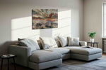 Radiant Whispers of Dawn nature canvas print in a living room scene