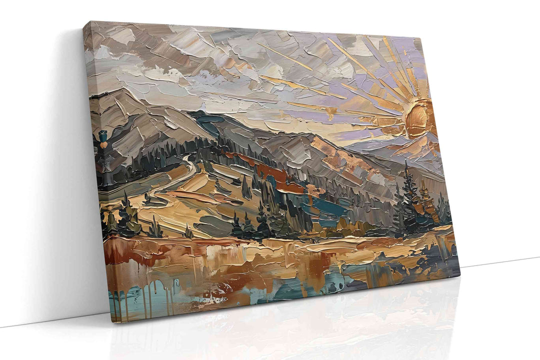 Sunlit Peaks of Solitude - Nature Wall Art, Scenic Canvas Print, Natural Landscape Art