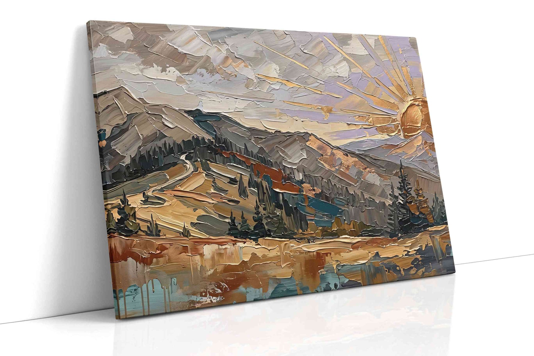 Sunlit Peaks of Solitude nature canvas print, gallery-wrapped, ready to hang