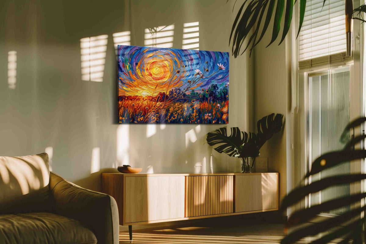 Whirlpool of Sunlit Dreams nature canvas print, hanging on wall