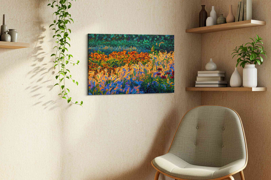 Whirlwind Symphony of Blooms - Nature Wall Art, Scenic Canvas Print, Natural Landscape Art