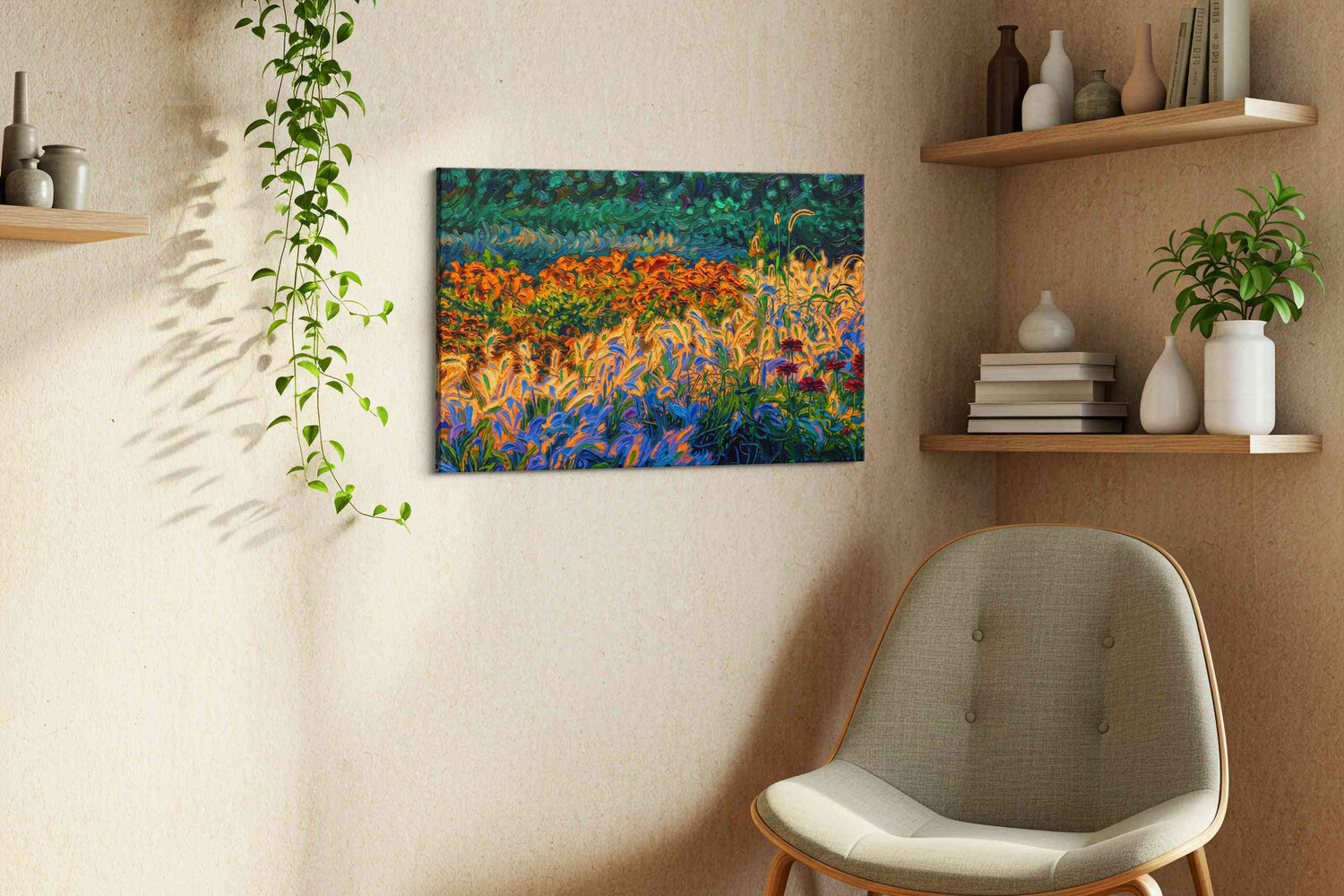 Whirlwind Symphony of Blooms - Nature Wall Art, Scenic Canvas Print, Natural Landscape Art