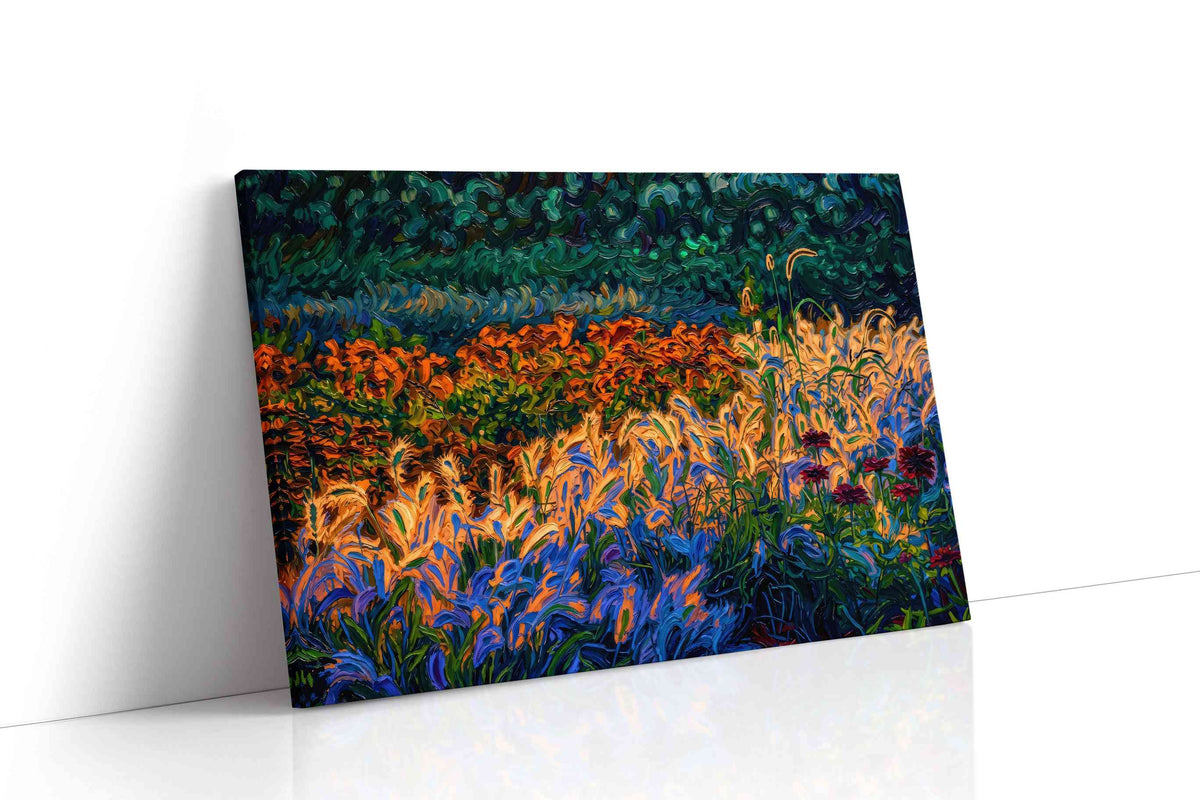 Whirlwind Symphony of Blooms nature canvas print, gallery-wrapped, ready to hang