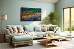 Whirlwind Symphony of Blooms nature canvas print shown in a wall scene