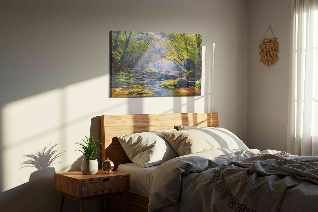 Whispering Light in Enchanted Glade - Nature Wall Art, Scenic Canvas Print, Natural Landscape Art