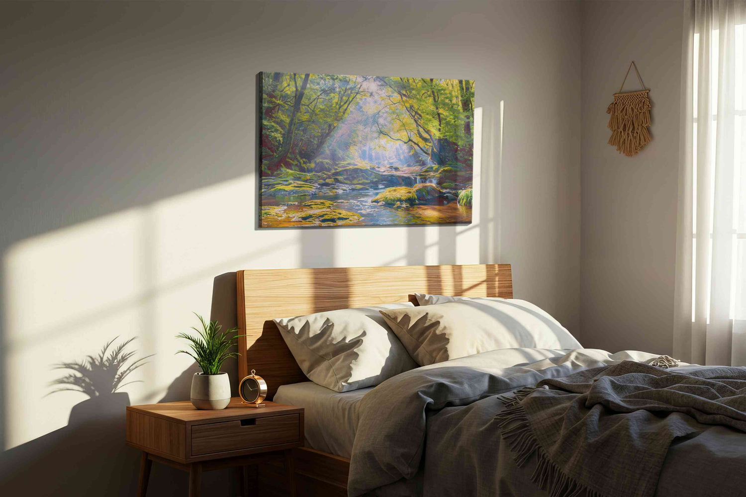 Whispering Light in Enchanted Glade - Nature Wall Art, Scenic Canvas Print, Natural Landscape Art