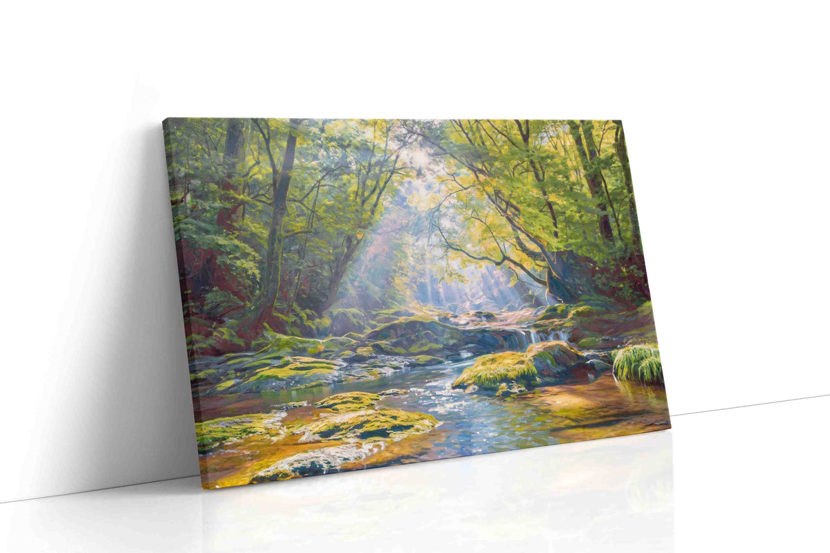 Whispering Light in Enchanted Glade nature canvas print, gallery-wrapped, ready to hang