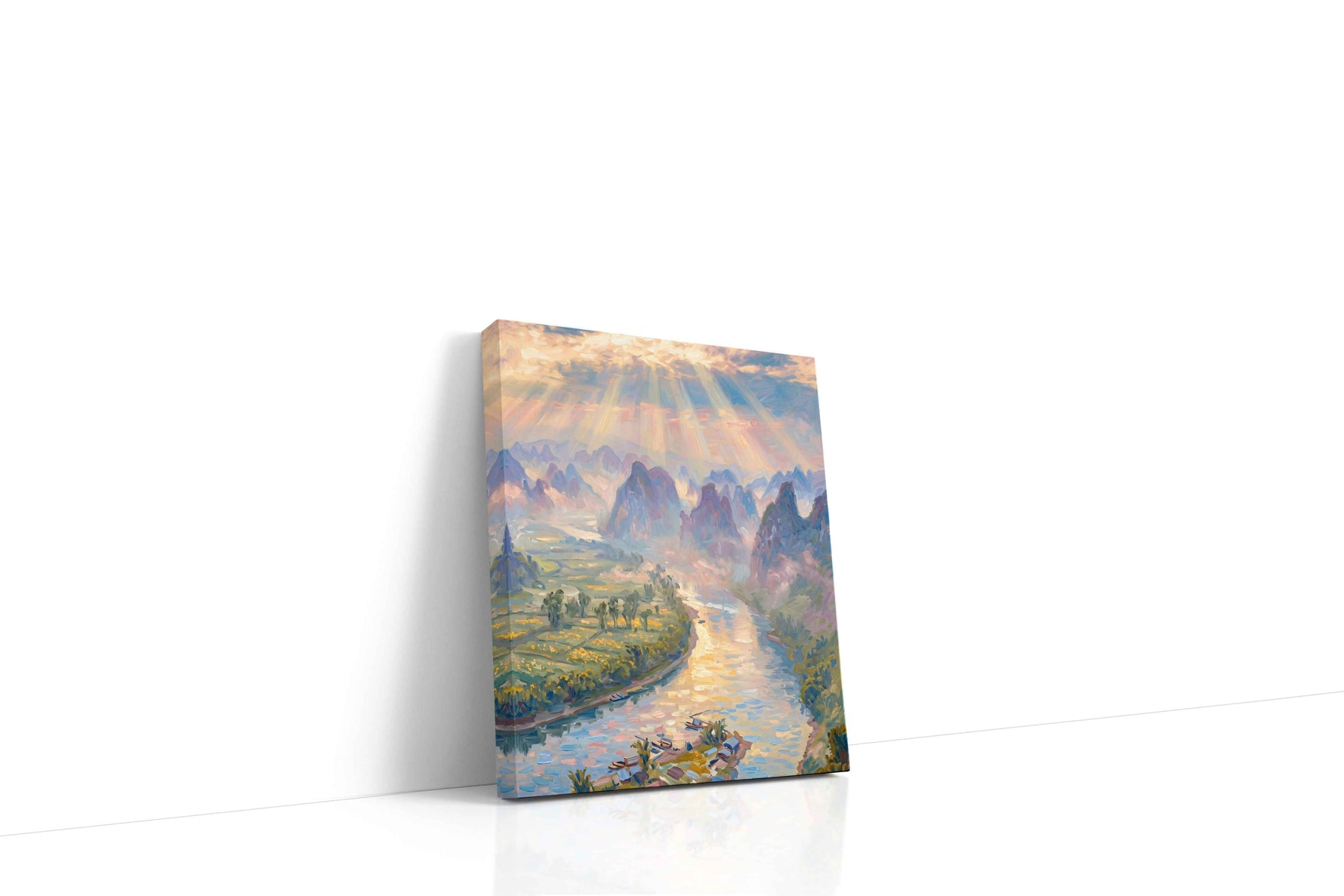 Whispers of Dawn Over River Valleys nature canvas print, gallery-wrapped, ready to hang