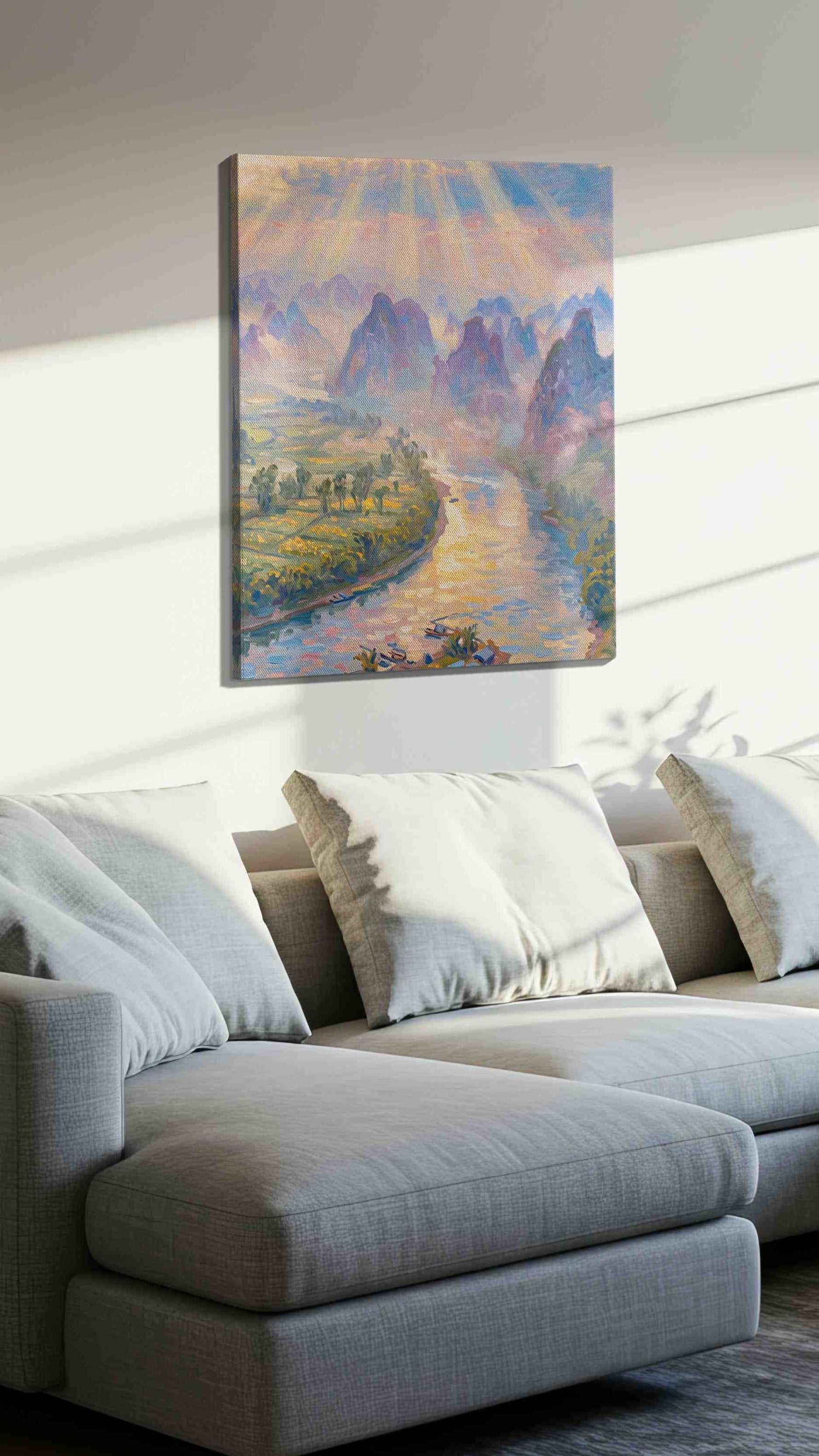 Whispers of Dawn Over River Valleys nature canvas print, gallery-wrapped, ready to hang — view 3