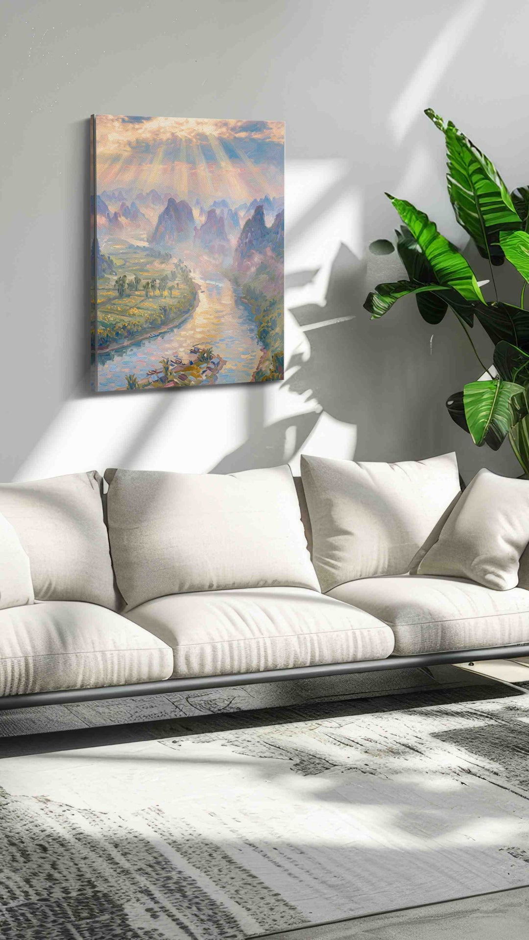 Whispers of Dawn Over River Valleys - Nature Wall Art, Scenic Canvas Print, Natural Landscape Art