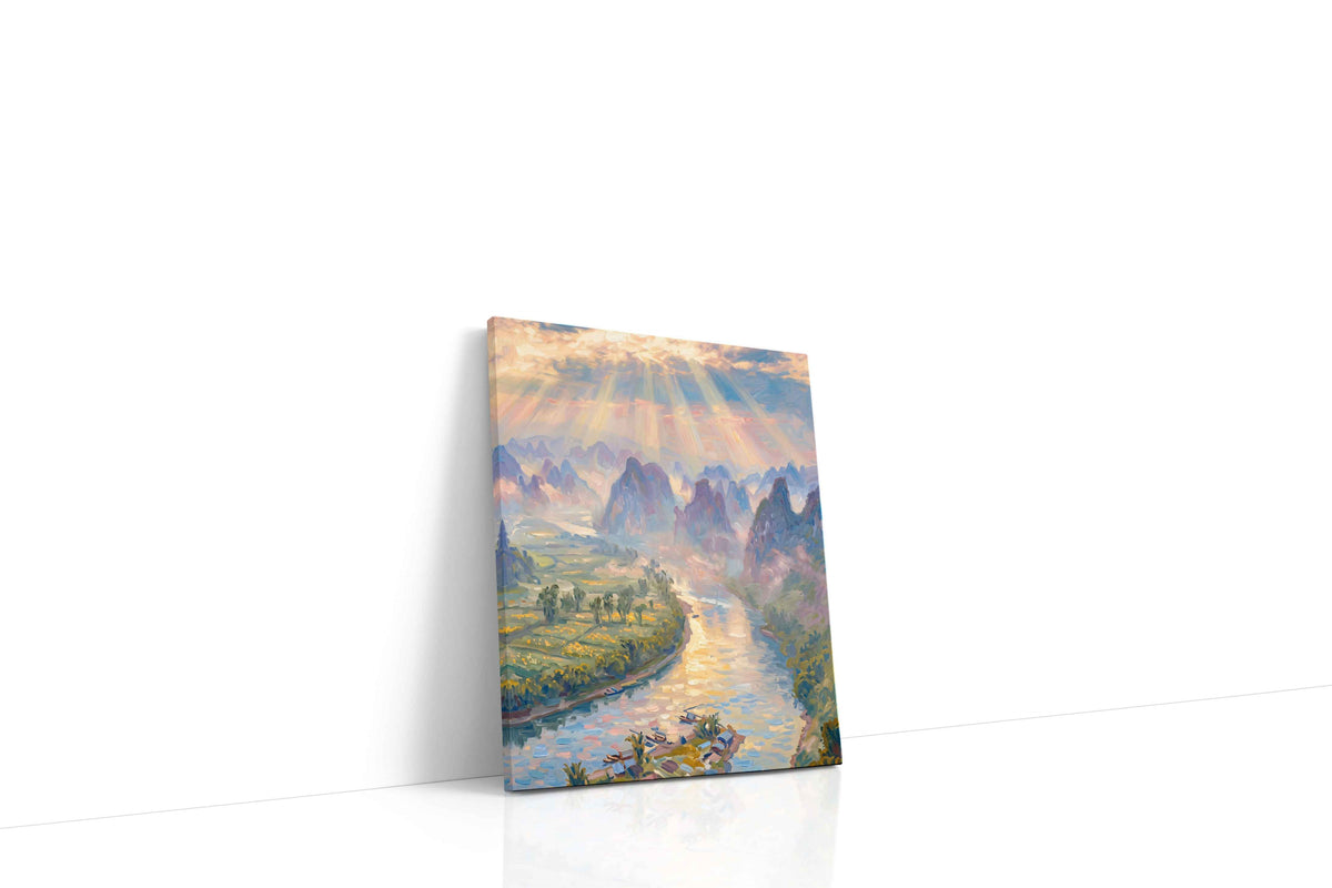 Whispers of Dawn Over River Valleys nature canvas print gallery-wrapped canvas studio shot