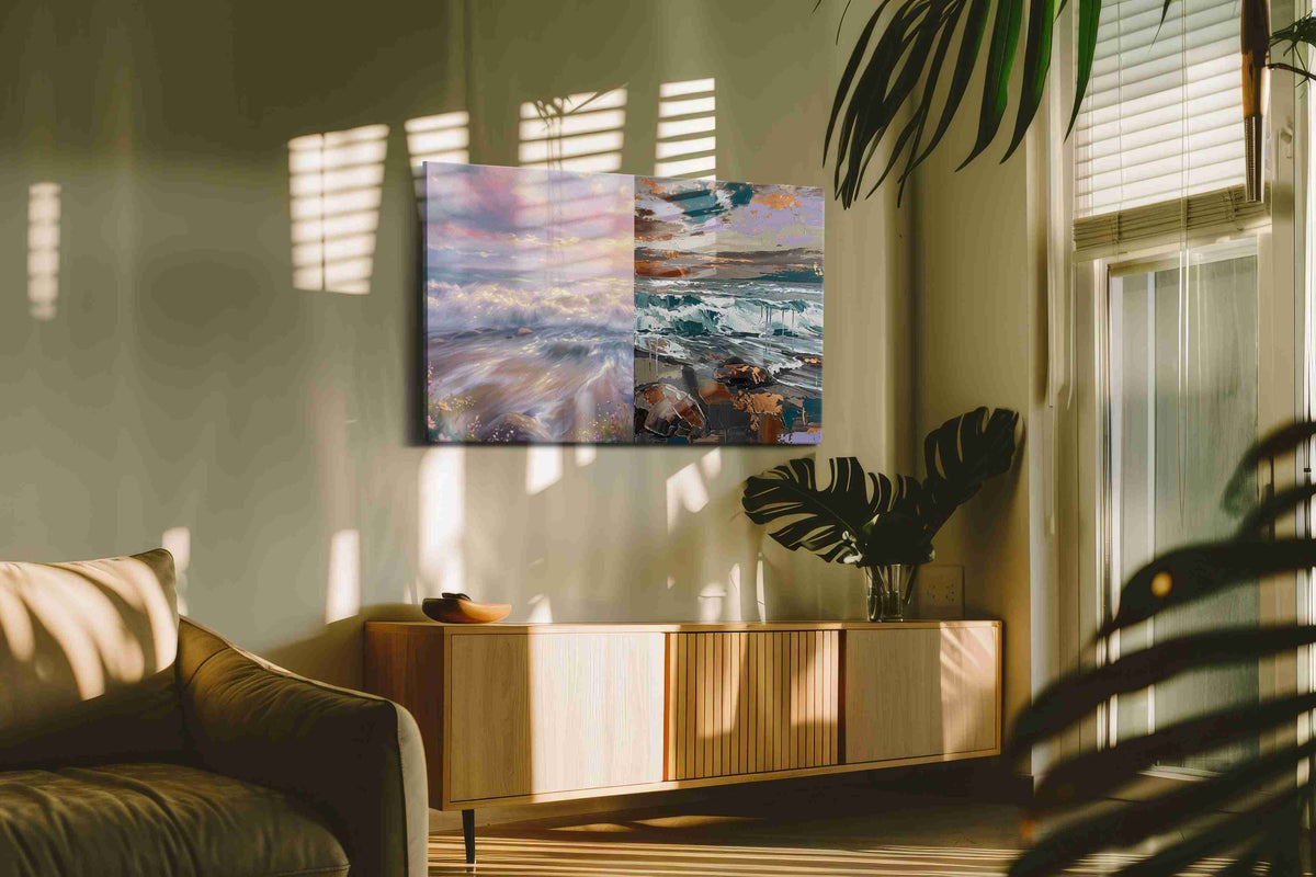 Whispers of Twilight Waves nature canvas print, hanging on wall