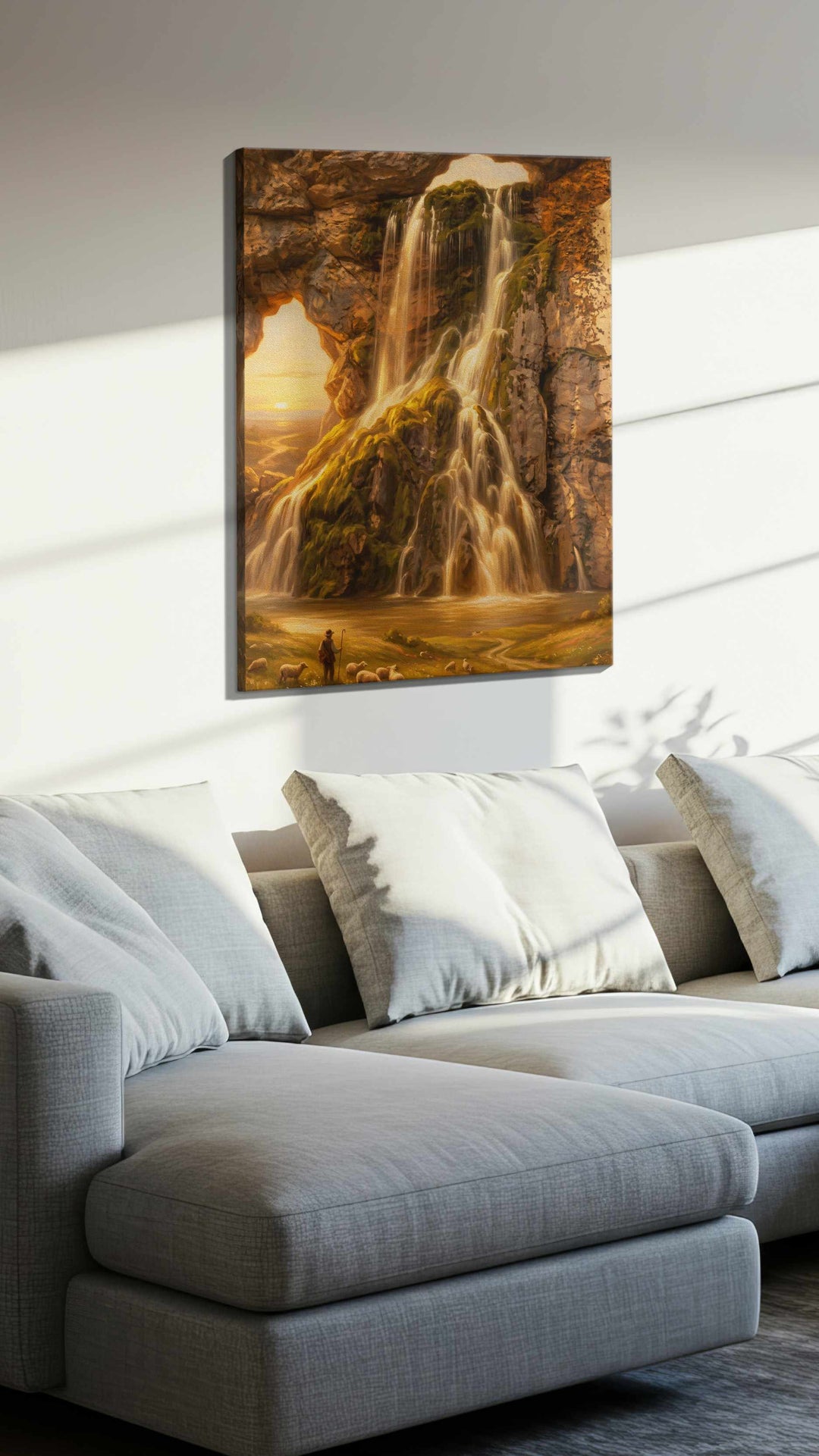 Whispers of the Celestial Cascade - Nature Wall Art, Scenic Canvas Print, Natural Landscape Art