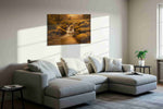 Whispers of the Golden Stream - Nature Wall Art, Scenic Canvas Print, Natural Landscape Art