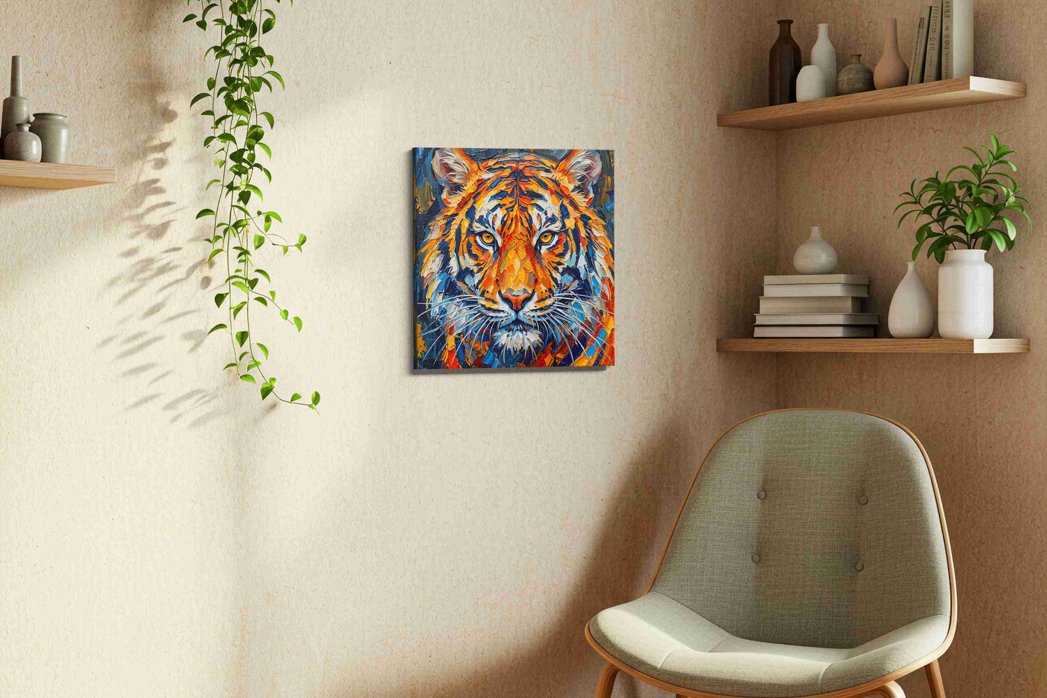 Fierce Elegance in Prism Hues - Animal Wall Art, Wildlife Canvas Print, Animal Lover Decor