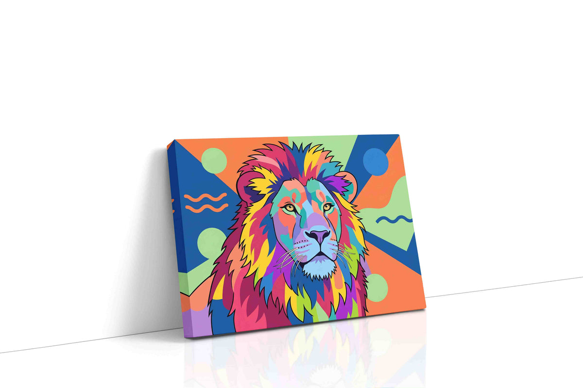 Prismatic Majesty Roars animals canvas print, gallery-wrapped, ready to hang
