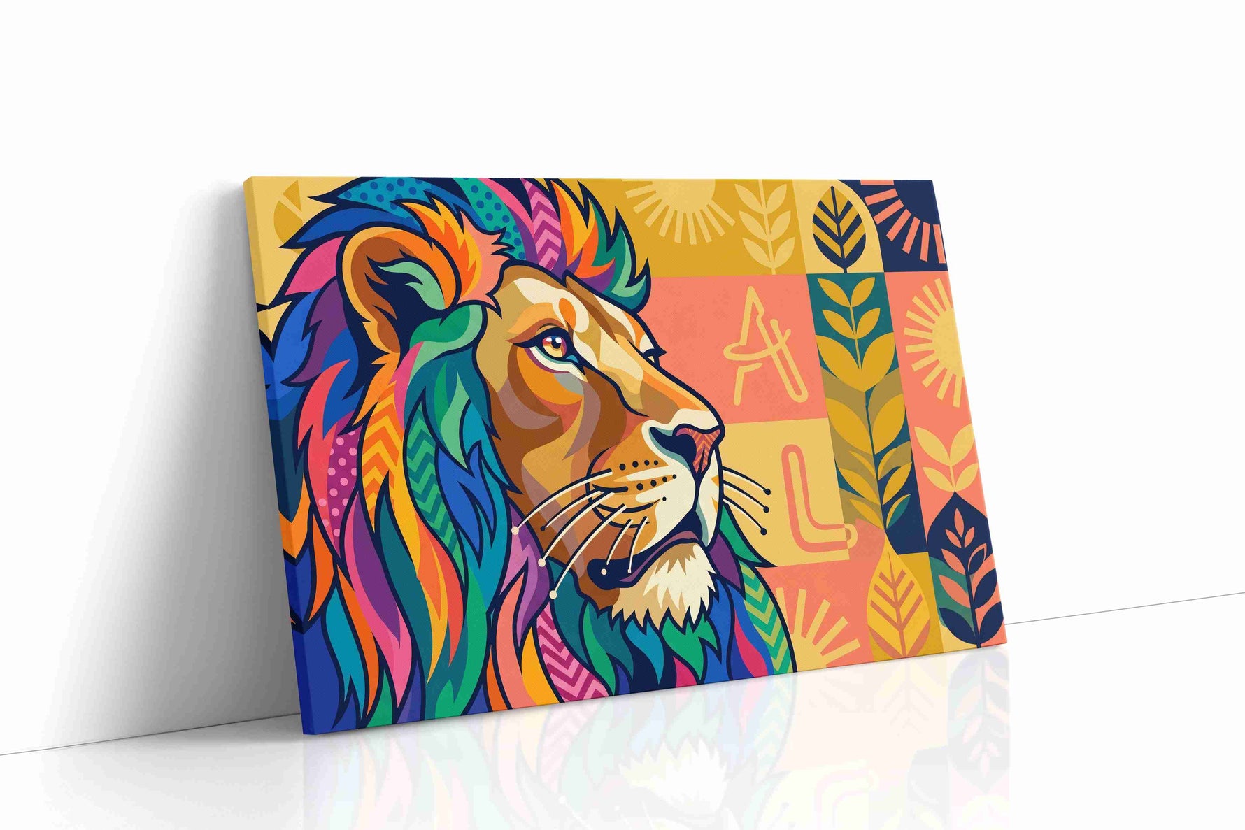 Prismatic Roar Symphony animals canvas print, gallery-wrapped, ready to hang