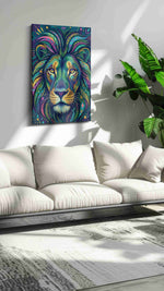Psychedelic Mane Majesty animals canvas print, on wall, lifestyle preview