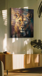 Silent Majesty in Twilight animals canvas print in a hung canvas mockup