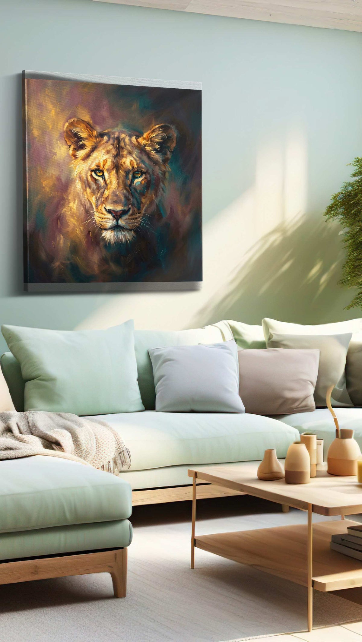 Silent Majesty in Twilight animals canvas print, hanging on wall
