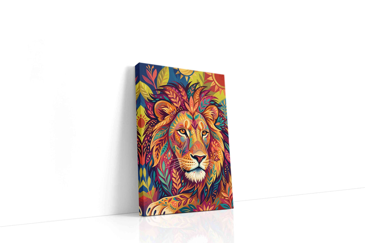 Vibrant Jungle Majesty animals canvas print, gallery-wrapped, ready to hang
